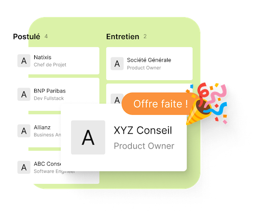 kanban pour la gestion des candidatures